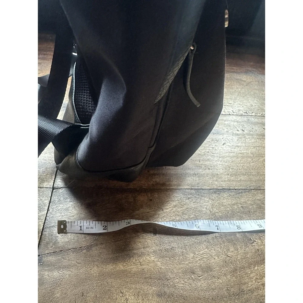 Calvin Klein Backpack Unisex Black Faux Leather Nylon Travel Laptop Bag